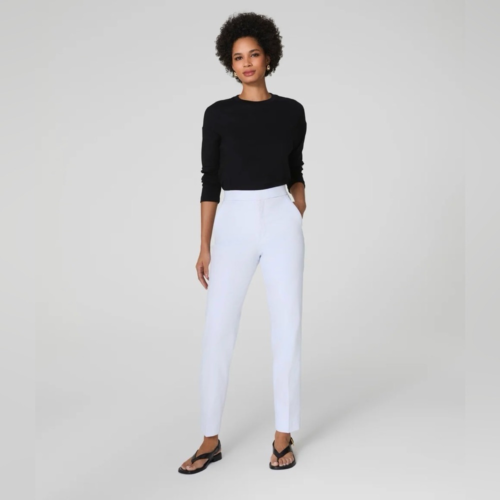 Bebe White Linen Blend Ankle Pants Size 2 Lightweight Summer Trousers